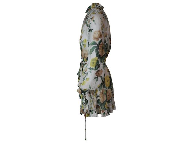 Zimmermann Zippy Tie-Neck Floral Romper in Multicolor Viscose - view 2