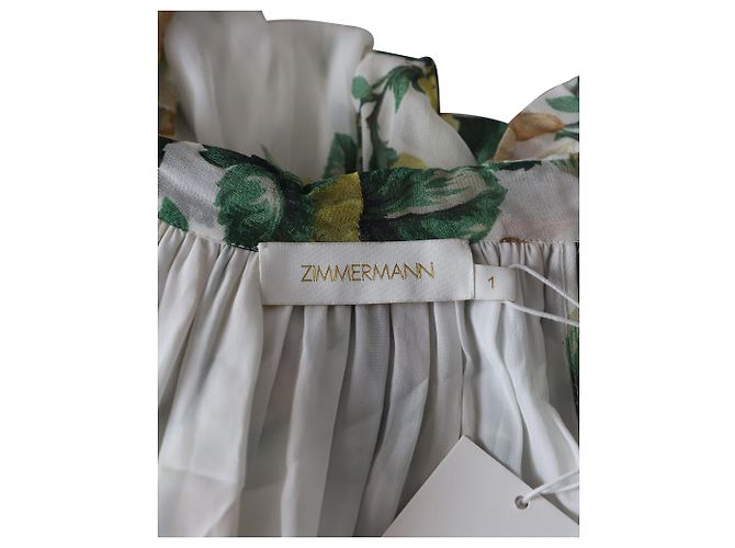 Zimmermann Zippy Tie-Neck Floral Romper in Multicolor Viscose - view 4