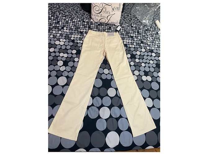 Versace Schlaghose creme Baumwolle - Ansicht 11