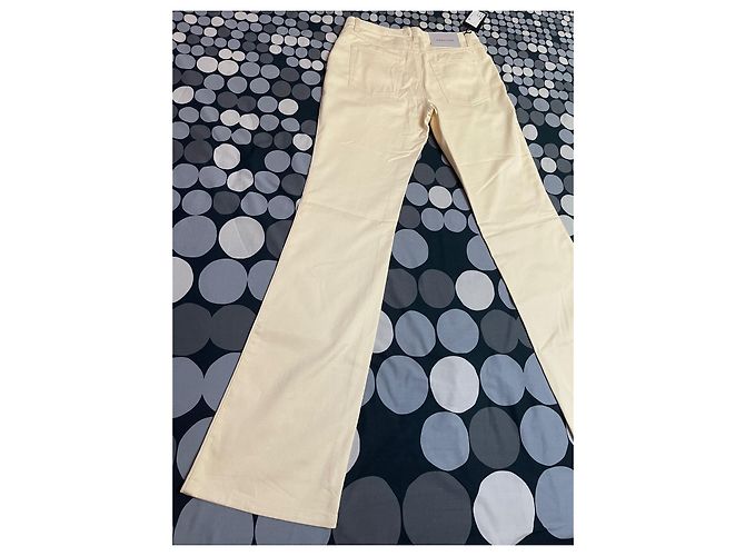 Versace Schlaghose creme Baumwolle - Ansicht 12