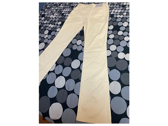 Versace Schlaghose creme Baumwolle - Ansicht 13