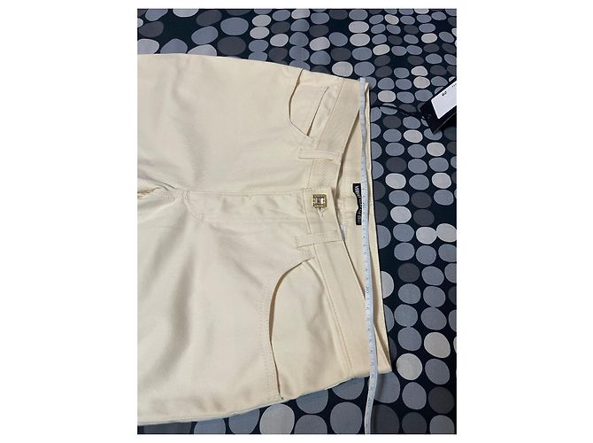 Versace Schlaghose creme Baumwolle - Ansicht 6