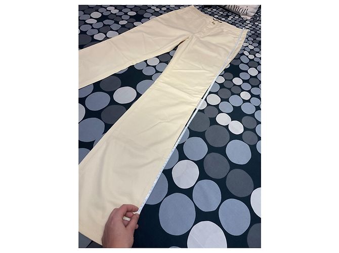 Versace Schlaghose creme Baumwolle - Ansicht 7