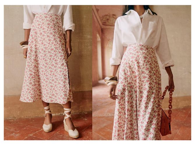 Falda SéZane Tabata Estampado de Rosa Viscosa Talla 36 Multicolor - vista 4