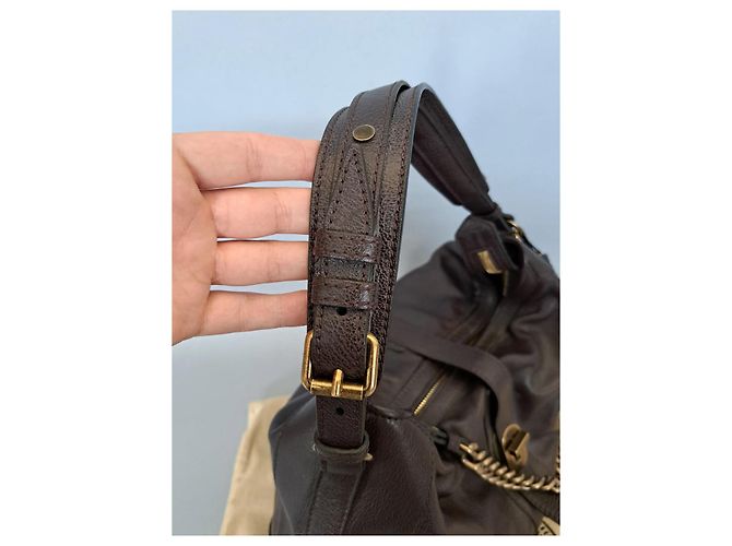 Borsa a mano Burberry in pelle marrone - vista 3