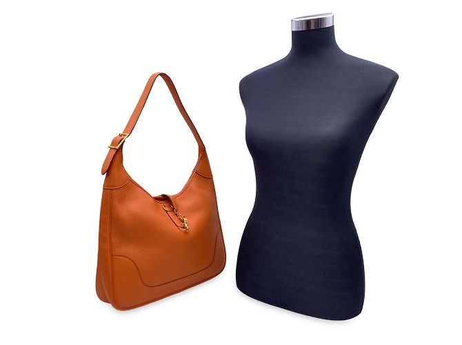 Hermès Hermes Arancione Pelle Sac Trim II 35 borsa a spalla hobo - vista 2