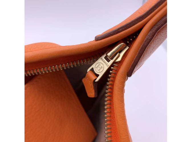 Hermès Hermes Arancione Pelle Sac Trim II 35 borsa a spalla hobo - vista 6