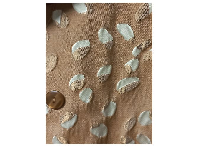 Autre Marque Abrigo oversize rosa viejo con patrones de bronce - vista 3