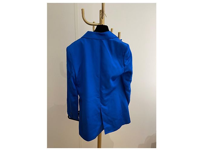 Blazer in satin blu Massimo Dutti - vista 10