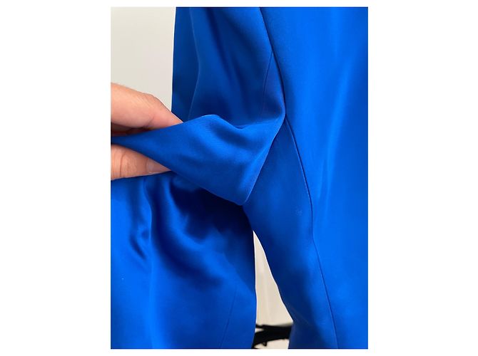 Blazer in satin blu Massimo Dutti - vista 12
