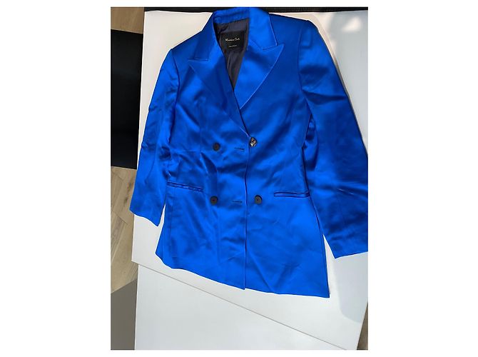 Blazer in satin blu Massimo Dutti - vista 16