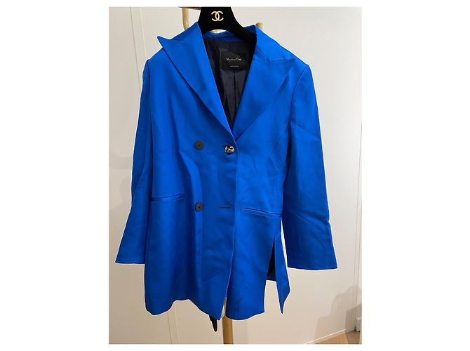 Blazer in satin blu Massimo Dutti - vista 2