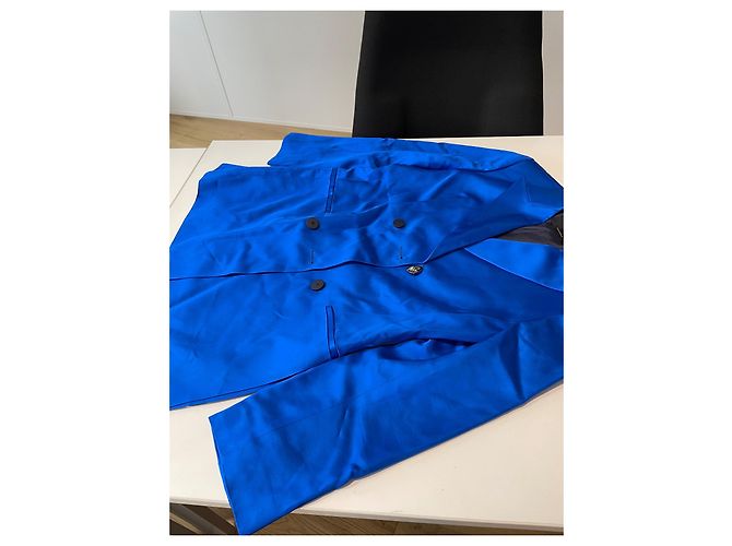 Blazer in satin blu Massimo Dutti - vista 20