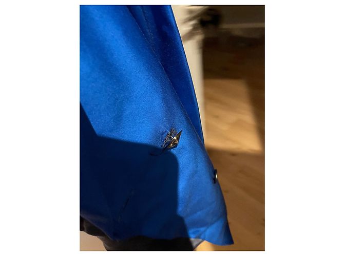 Blazer in satin blu Massimo Dutti - vista 5