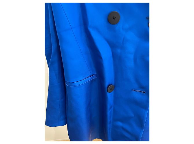 Blazer in satin blu Massimo Dutti - vista 6