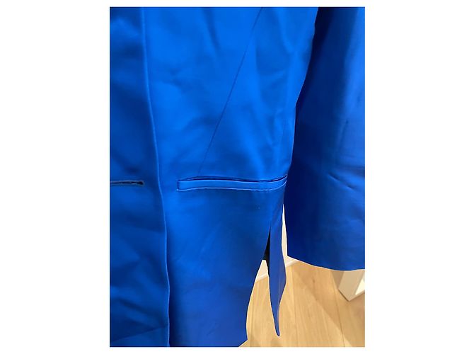 Blazer in satin blu Massimo Dutti - vista 7