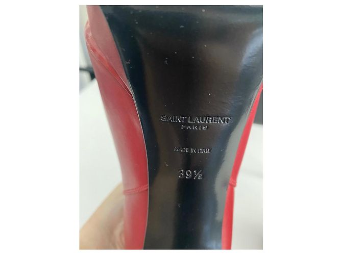 Botines Yves Saint Laurent de piel roja - vista 7