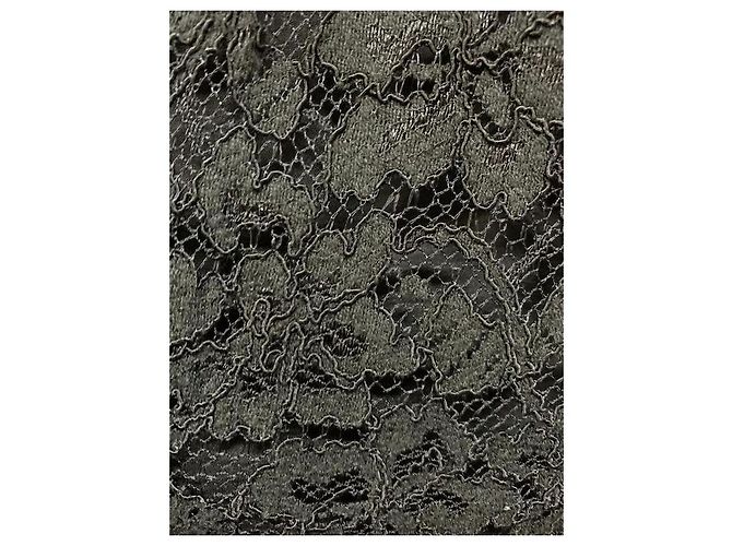 Diane Von Furstenberg Abito DvF Nisha in pizzo nero con scollo trasparente - vista 4