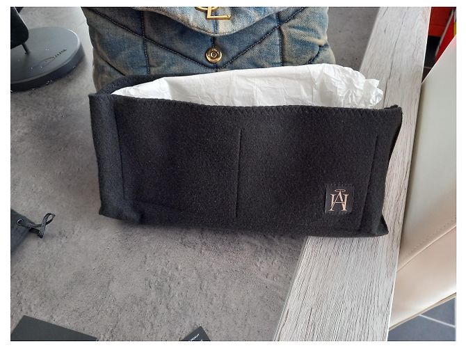 Saint Laurent Borsa imbottita media in camoscio e denim - vista 11