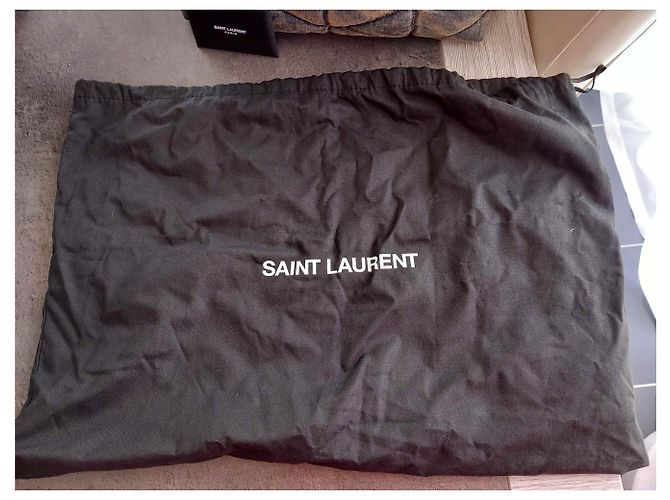 Saint Laurent Borsa imbottita media in camoscio e denim - vista 6