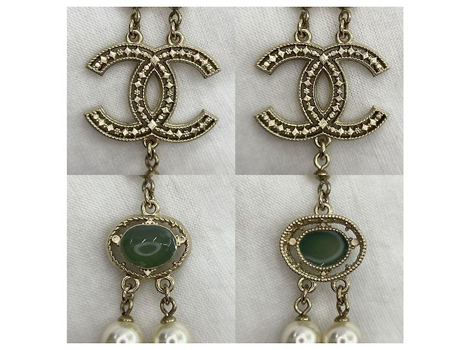 Chanel CC A15C Crociera Dubai 2015 Scatola per collana lunga con perle con logo D'oro - vista 13