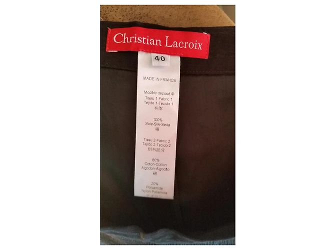 Christian Lacroix Gonna Lacroix 100% seta e pizzo t36/38fr Nero - vista 5