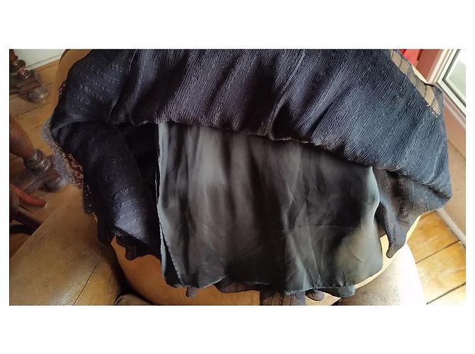 Christian Lacroix Gonna Lacroix 100% seta e pizzo t36/38fr Nero - vista 9