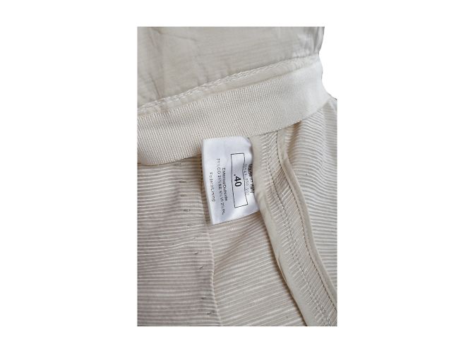 Autre Marque 6267 Abito in ottoman di cotone con pieghe frontali Bianco sporco - vista 3