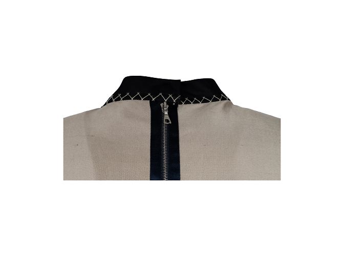 Autre Marque Abito ottomano 6267 con colletto a contrasto Bianco sporco - vista 7