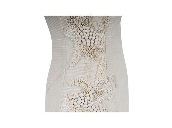 Autre Marque 6267 Vestido Otomano de Algodão Bordado Fora de branco - vista 4