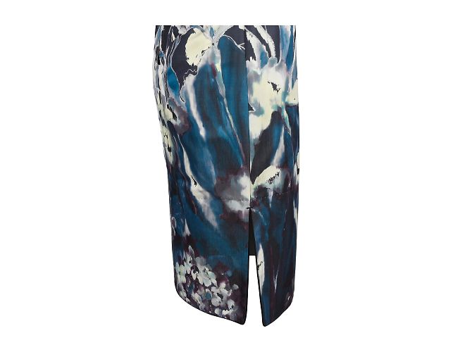 Autre Marque 6267 Abito in radzmir di seta con stampa floreale Iris Multicolore - vista 4