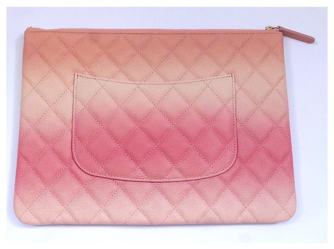 Chanel Resort 2019 Classica pochette trapuntata Ombre O-Case Rosa Pesca - vista 2