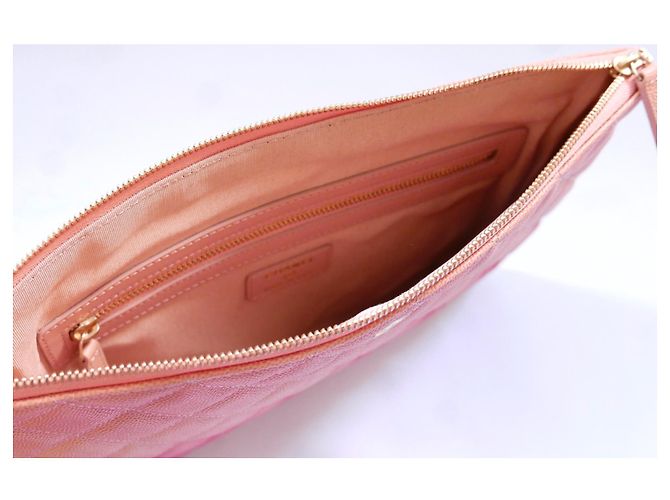 Chanel Resort 2019 Classica pochette trapuntata Ombre O-Case Rosa Pesca - vista 5