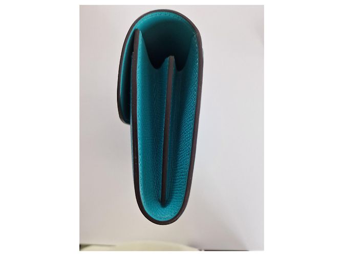 Hermès Lange CONSTANCE-Geldbörse Blau - Ansicht 3