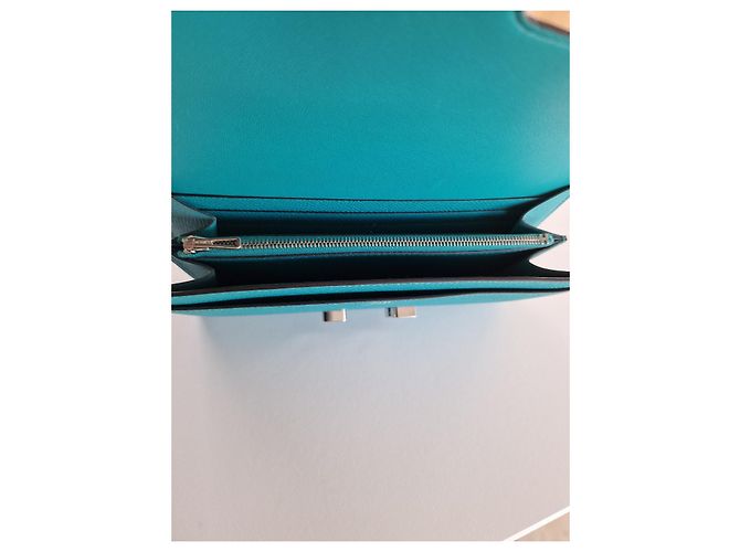 Hermès Lange CONSTANCE-Geldbörse Blau - Ansicht 4