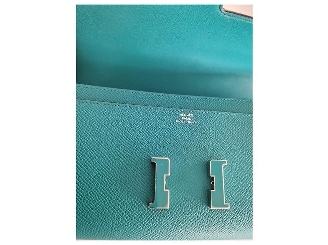 Hermès Lange CONSTANCE-Geldbörse Blau - Ansicht 5
