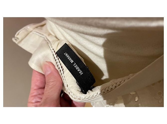 Falda corta Isabel Marant de bordado inglés crema - vista 4