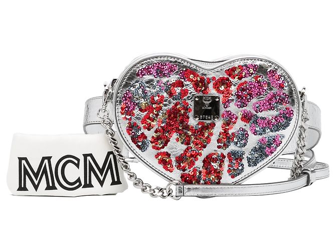 MCM Silver Paticia Leopard Sparkle Borsa a mano - vista 16
