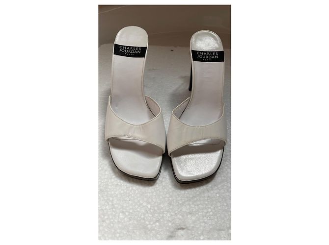 Mules Charles Jourdan in pelle bianca Bianco - vista 2