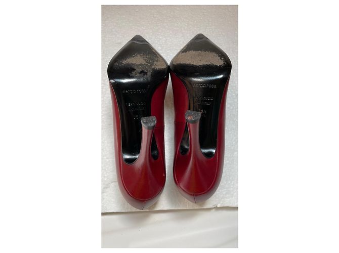 Décolleté Sergio Rossi in pelle bordeaux e beige Bordò - vista 5