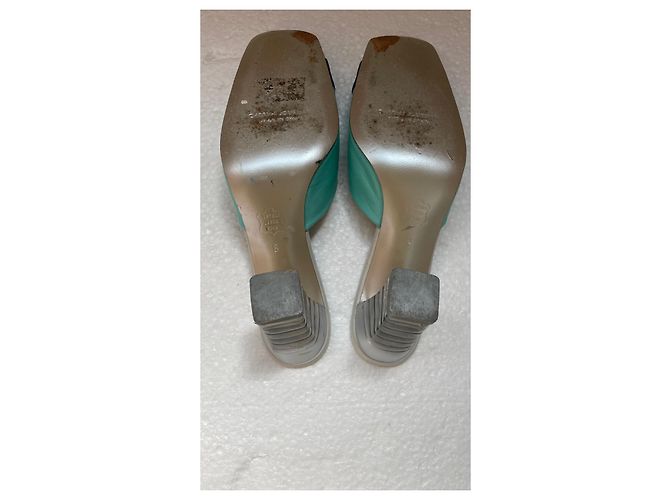 Mule con tacco Charles Jourdan in pelle Grigio Blu Navy Turchese - vista 5