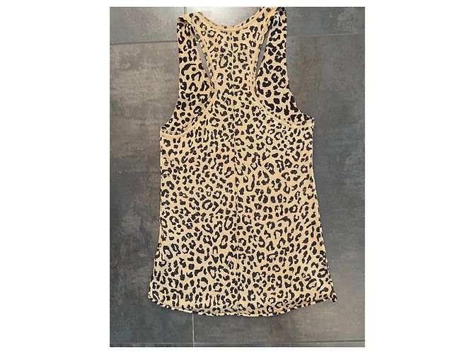 Camiseta sin mangas de punto Zadig & Voltaire Beige con Estampado Leopardo Negro - vista 4