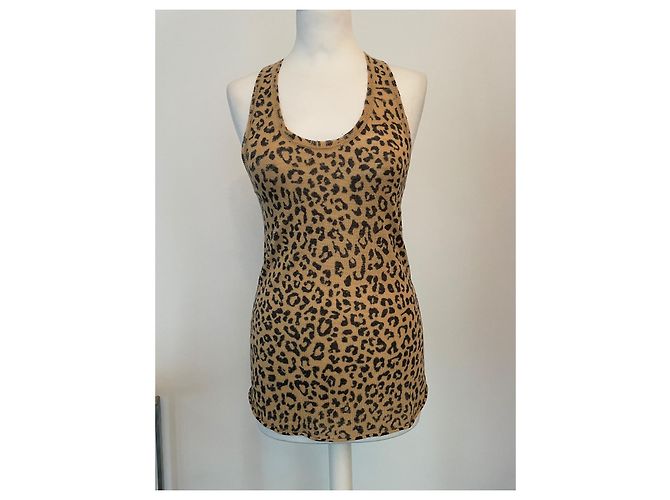 Camiseta sin mangas de punto Zadig & Voltaire Beige con Estampado Leopardo Negro - vista 5