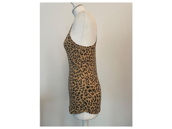 Camiseta sin mangas de punto Zadig & Voltaire Beige con Estampado Leopardo Negro - vista 6