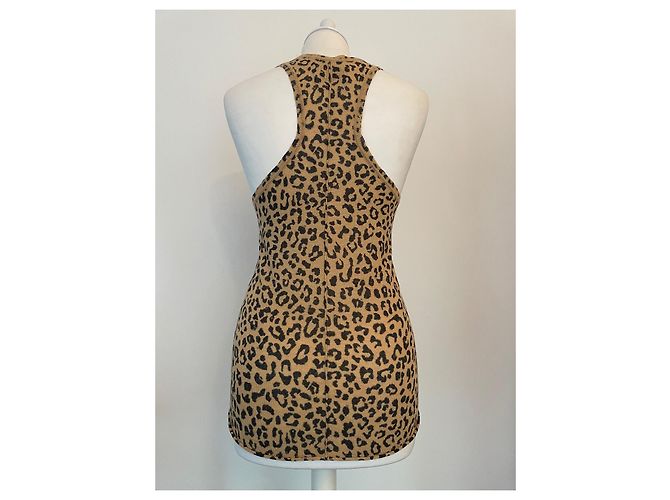 Camiseta sin mangas de punto Zadig & Voltaire Beige con Estampado Leopardo Negro - vista 7