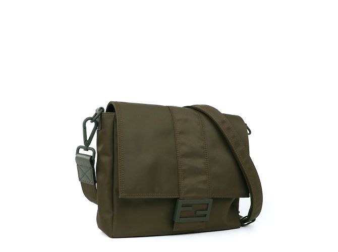 FENDI - Borsa Messenger Baguette in Nylon Cachi - vista 2