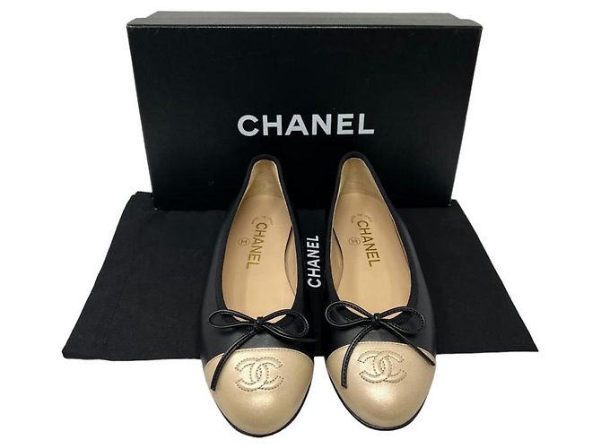 Cambon Chanel Ballerine Nero Beige - vista 10