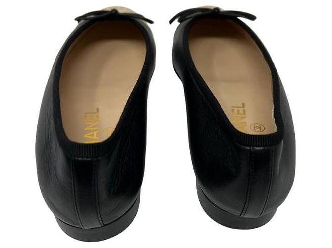 Cambon Chanel Ballerine Nero Beige - vista 3