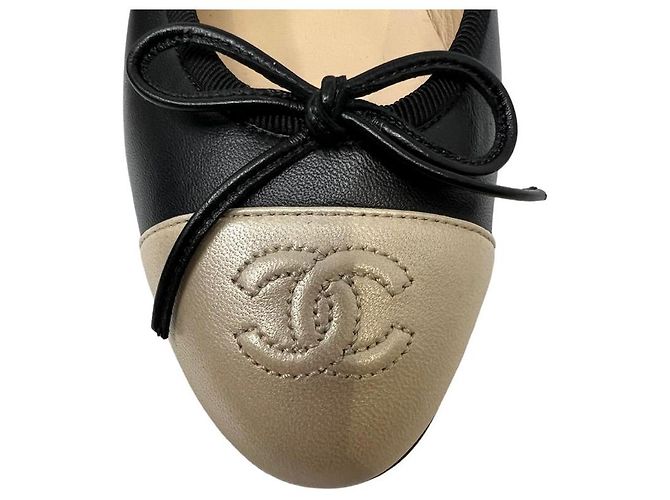 Cambon Chanel Ballerine Nero Beige - vista 9