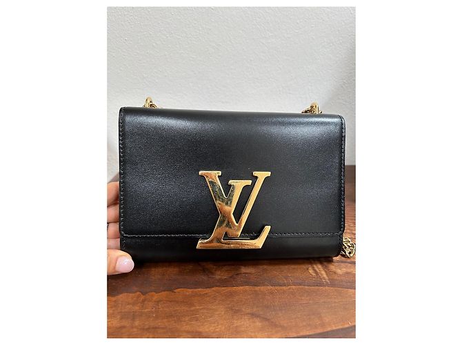 Louis Vuitton Louise MM Pelle Verniciata Nera Nero - vista 2